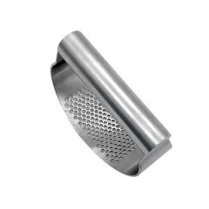 Ergonomic Labor-saving Manual Stainless Steel Garlic Press Rocker Kitchen <b>Tool</b> Peeler Professional Ginger Crusher 01BC012 Ginger - Product Image 3