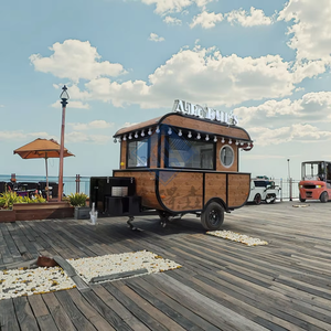 Fabrication en usine de glaces à bon prix avec équipement entièrement de cuisine Camion remorque alimentaire en forme de bateau en bois nouvellement conçu - Product Image 1