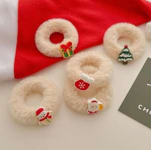 Christmas Plush Scrunchie <b>Elastic</b> Band <b>Cord</b> Hair Santa Accessories - Product Image 6