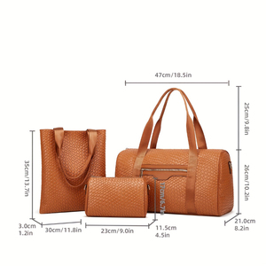 กระเป๋าเดินทางระยะสั้นความจุขนาดใหญ่ชุดอินเทรนด์สามชิ้น - Product Image 4