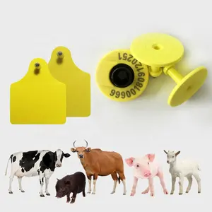 Etichetta auricolare RIFD em4305 con chip FDXB/HDX TPU maiale mucca rfid marchio auricolare animale per bestiame marchio auricolare per animali