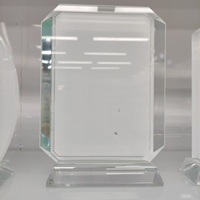 MIDA Sublimation Crystal Award Trophée personnalisé vierge avec plaque de base Crystal Blanks Photo Photo Frame Desktop Decor