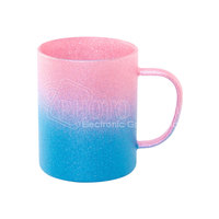10 oz. 13 oz. Orca revêtements Sublimation tasse en verre à paillettes colorées en couleurs dégradées