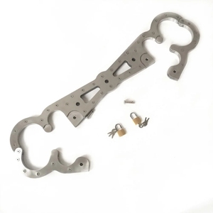 Schwarzer Kaiser Edelstahl Hand- und Fußfesseln Fesselset BDSM Fetisch Bondage Erwachsenenspiele Spielzeug für Paare - Product Image 3