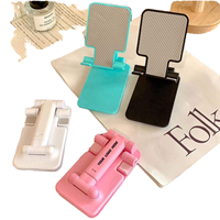 Support de téléphone pliable en plastique réglable - Support de bureau portable pour tablettes, diffusion en direct, impression d'écran, logo personnalisé, miroir