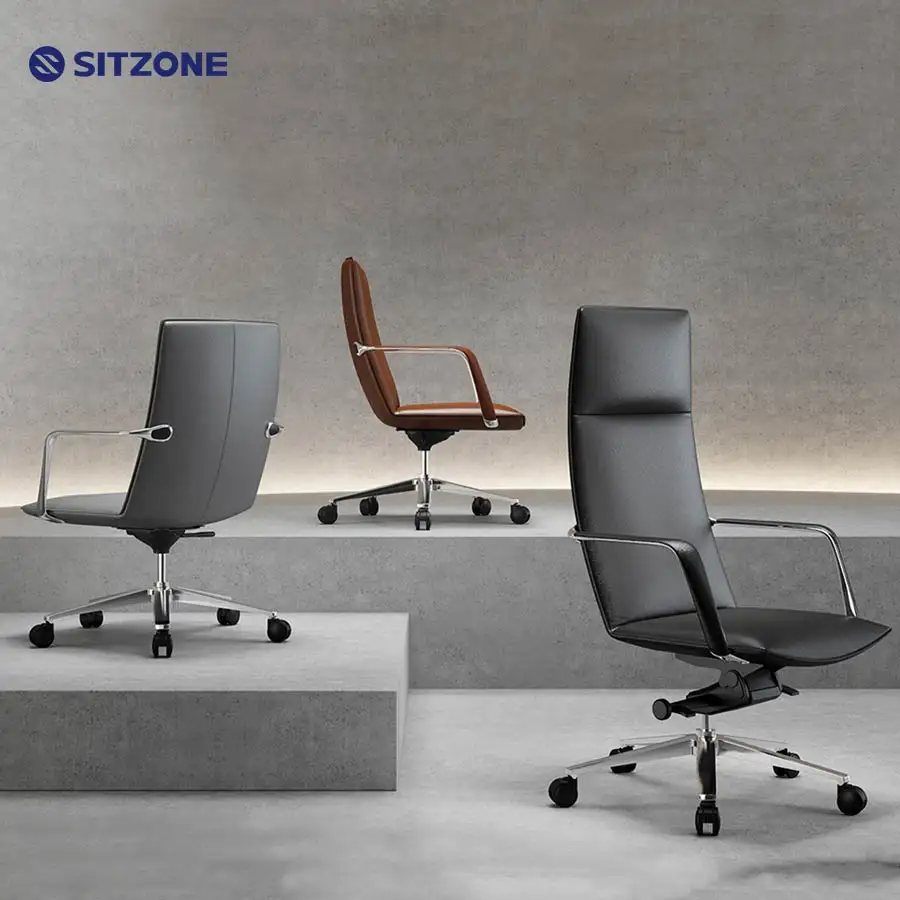 Sitzone Luxe Baas Lederen Ergonomische Executive Draaibare Fauteuil Draaibare Bureaustoel