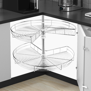 270 Circle Magic <strong>Corner</strong> Lazy Susans Revolving Kitchen <strong>Corner</strong> Cabinet <strong>Basket</strong> - Product Image 1