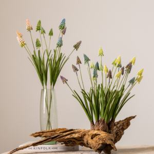 ก้านพลาสติก muscari เทียมทำด้วยมือดอกไม้ผักตบชวาองุ่นสังเคราะห์เป็นมิตรกับสิ่งแวดล้อมสำหรับฤดูใบไม้ผลิอีสเตอร์งานแต่งงานที่บ้าน - Product Image 1