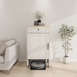 Robot Vacuum Stand Cabinet with Wheels Sweeping Robot Storage Rack with Doors and <b>Drawers</b> <b>Side</b> <b>Table</b> for Living Room Home - Product Image 1