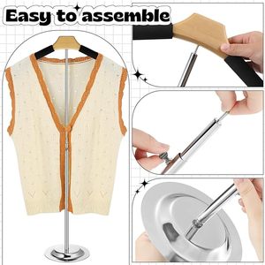 حامل كتف مرن رف قميص محمول معلق أسود رف ارتفاع 16-عرض تي شيرت قابل للتعديل - Product Image 4