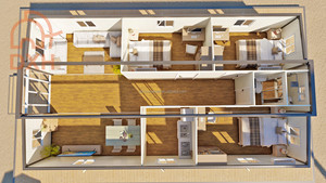 DXH Personnalisé 20 pieds Bureau préfabriqué Salle de classe Magasin de camp Café Salon d'exposition Galerie Maison conteneur extensible à vendre - Product Image 6