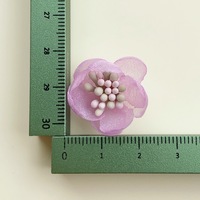 Nouveau design fait main 3d fleur coudre sur applique perle broderie organza fleur patch pour vêtements