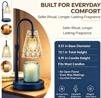 Lampe chauffe-bougie avec minuterie et variateur d'intensité, chauffe-cire, bleu foncé |   Cadeaux d'anniversaire pour femmes, cadeaux de bienvenue à la maison