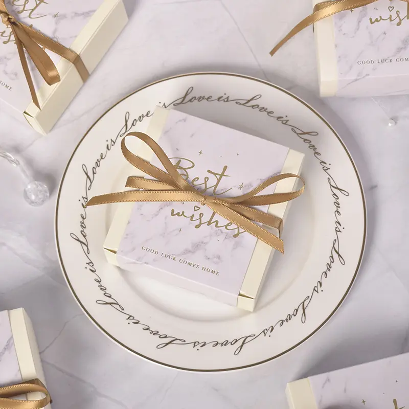 Nuovo design marble candy box bow con nastro bomboniera per feste di matrimonio scatola regalo per banchetti decorazione scatola regalo per caramelle