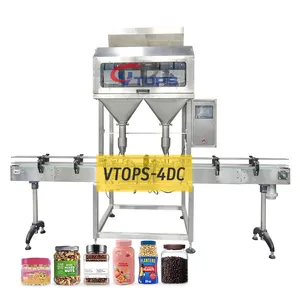 Factory Price 2/4 Heads Automatic Jar Bottle Grain Corn Nuts Hopper Salt Filler Granule Filling Machine