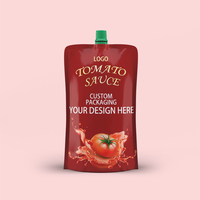 Sachet d'emballage personnalisé avec bec verseur pour sauce, ketchup, sauce tomate, sauce chili, sachet debout avec bec verseur