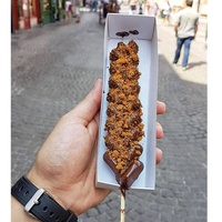 Support pliable personnalisé pour gaufres sur bâtonnets, boîte en papier pour hot-dogs, emballage alimentaire à emporter, plateau pour corn-dogs