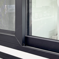 Ventana Corredera de Aluminio AS2047 de Tres Vías con Mosquitera, Resistente a Huracanes, Doble Acristalamiento, Vidrio Tintado de Gran Tamaño para Casa