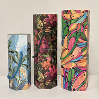Bouteille d'eau isotherme à double paroi en acier inoxydable 12oz 16oz, motif personnalisé, boîte hexagonale, vente en gros, mug