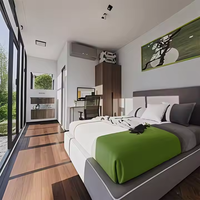 Casa Contenedor Moderna de Dos Dormitorios, Tipo Cabaña Apple, Casa Contenedor Modular Prefabricada Lista para Habitar, Proveedor Chino