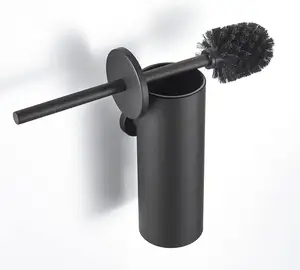 OEM/ODM 304 Aço Inoxidável Preto Toilet Brush Holder para Banheiro Toilet Brush Set Wall Mounted