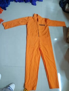 ハロウィン 大人用囚人服 パーティー ロールプレイ パフォーマンス コスプレ衣装 衣装 囚人 オレンジ 男性用 - Product Image 6