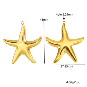 Pendentif en acier inoxydable Étoile de mer, Dauphin, Thème Océan, pour la création de bijoux, accessoire de collier DIY - Product Image 3