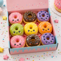 Jouet sensoriel anti-stress personnalisé en forme de donut Kawaii à remontée lente, jouet à presser pour la décompression, vente en gros OEM
