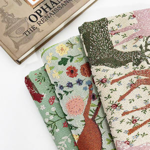 สีเขียว,สีฟ้าและสีม่วงสัตว์สวนสัตว์กวางพรมผ้าเบาะโดยผ้าหลา Jacquard - Product Image 4