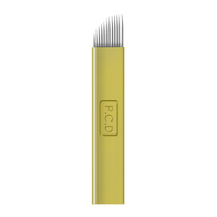 Aiguilles à design recourbé, lames à Microblading, maquillage Permanent des sourcils et des lèvres, 50 pièces, PCD