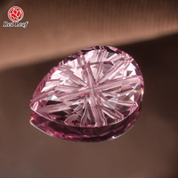 Zafiro Rosa Cultivado en Laboratorio, Gema Suelta, Corte Estrella, Excelente Brillo, con Certificado GIA para Joyería Fina