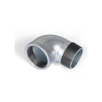 Coude de raccordement femelle en fonte malléable zinguée noire, tête hexagonale, classe 1000, conforme à ASTM NPT