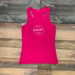 Custom <strong>Red</strong> Color Lady <strong>Top</strong> Vest Muscle Tank <strong>Tops</strong> Combed 100% Cotton Fabric Soft <strong>Silk</strong> Screen Printing Tank <strong>Top</strong> Women - Product Image 5