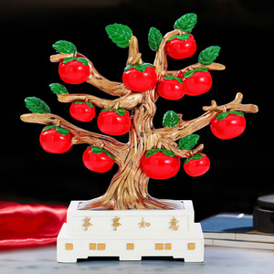 Persimmon <b>Tree</b> Ornament Resin Decorative Plant For Home Living Room Entryway Housewarming Gift - Product Image 3