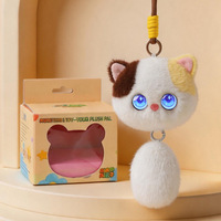 Porte-clés en peluche chat intelligent IA en plastique ABS, jouet interactif vocal 80 langues, poupée de chat interactive, style dessin animé, pendentif de sac portable