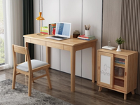 Bureau d'ordinateur moderne et durable pour enfants, en bois massif, design minimaliste, table de travail simple pour chambre et appartement
