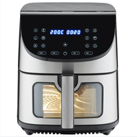 Friteuse à air chaud 7L en acier inoxydable Friteuse à air électrique cuire sans huile Friteuse numérique avec fenêtre Airfryers