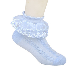 Custom <strong>Cute</strong> Frilly Newborn Dress Cotton Lace Ruffle <strong>Fluffy</strong> Mesh Gauze Princess Sweet Lace Frilly Ruffle <strong>Socks</strong> for Girls - Product Image 6