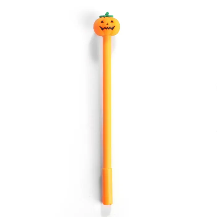 Orange Pumpkin Top Plastic 0.5mm Halloween Day Gel Ink Pen cancelleria per bambini