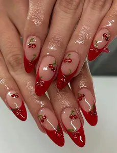 2025 Almendra usable Decoración de perlas simples Diamantes de imitación franceses Arte de <span class=keywords><strong>uñas</strong></span> acrílico simple Prensa en <span class=keywords><strong>uñas</strong></span> para regalo de niña - Product Image 3