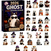 Calendrier de l'Avent de Noël 24 Jours – Boîte Mystère – Nouveautés Assorties Halloween – Ornements de Sapin de Noël à Suspendre – Porte-clés