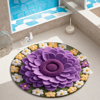 Tapis floral 3D personnalisé tapis antidérapant fait à la machine tapis absorbant de conception moderne de fleur pour la décoration de chambre à coucher de salon