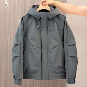New Fashion Brand Hooded Stand up Collar Zipper <strong>Men's</strong> Outdoor Waterproof Windbreaker <strong>Jacket</strong> - Product Image 3