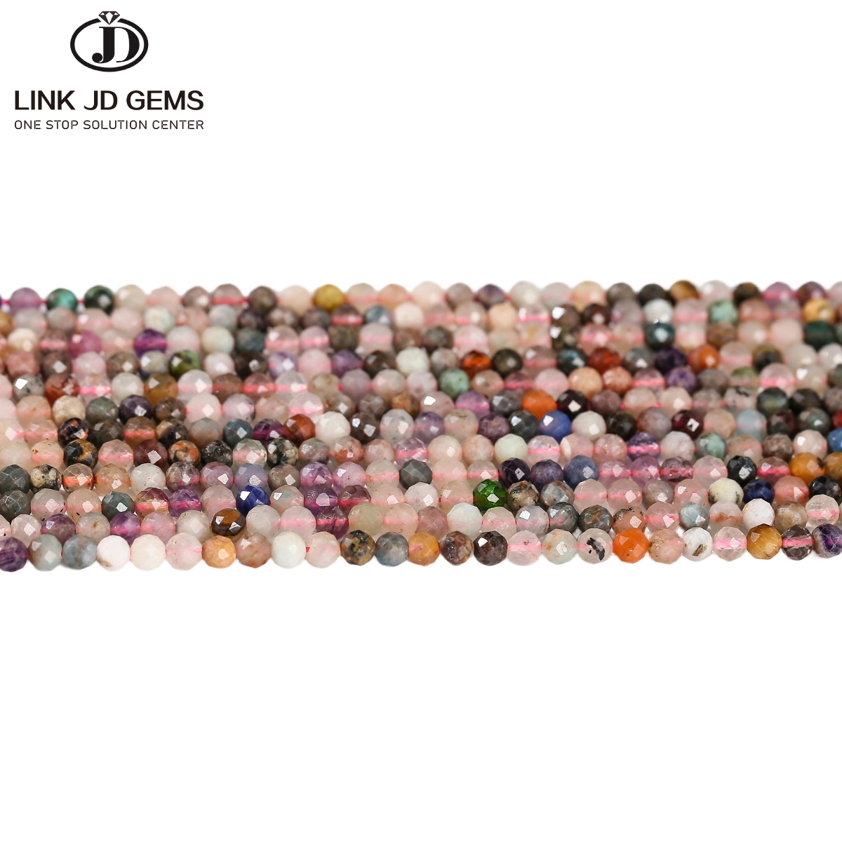 JD GEMS Wholesale 2/3/4mm Micro Faceted Natural Gemstone Beads Loose Stone Beads Ideal for DIY Bracelet Necklace Making