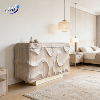 Meuble de rangement en bois de frêne de style moderne du milieu du siècle, personnalisé en usine, 4 tiroirs, forme ondulée, écologique, durable, meubles pour la maison