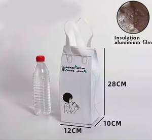 Custom Non Woven Eco Disposable Thermal Take Away Single Cup Drink Tote Package Cooler Lunch <b>Bags</b> for Insulated Aluminum Foil - Product Image 4