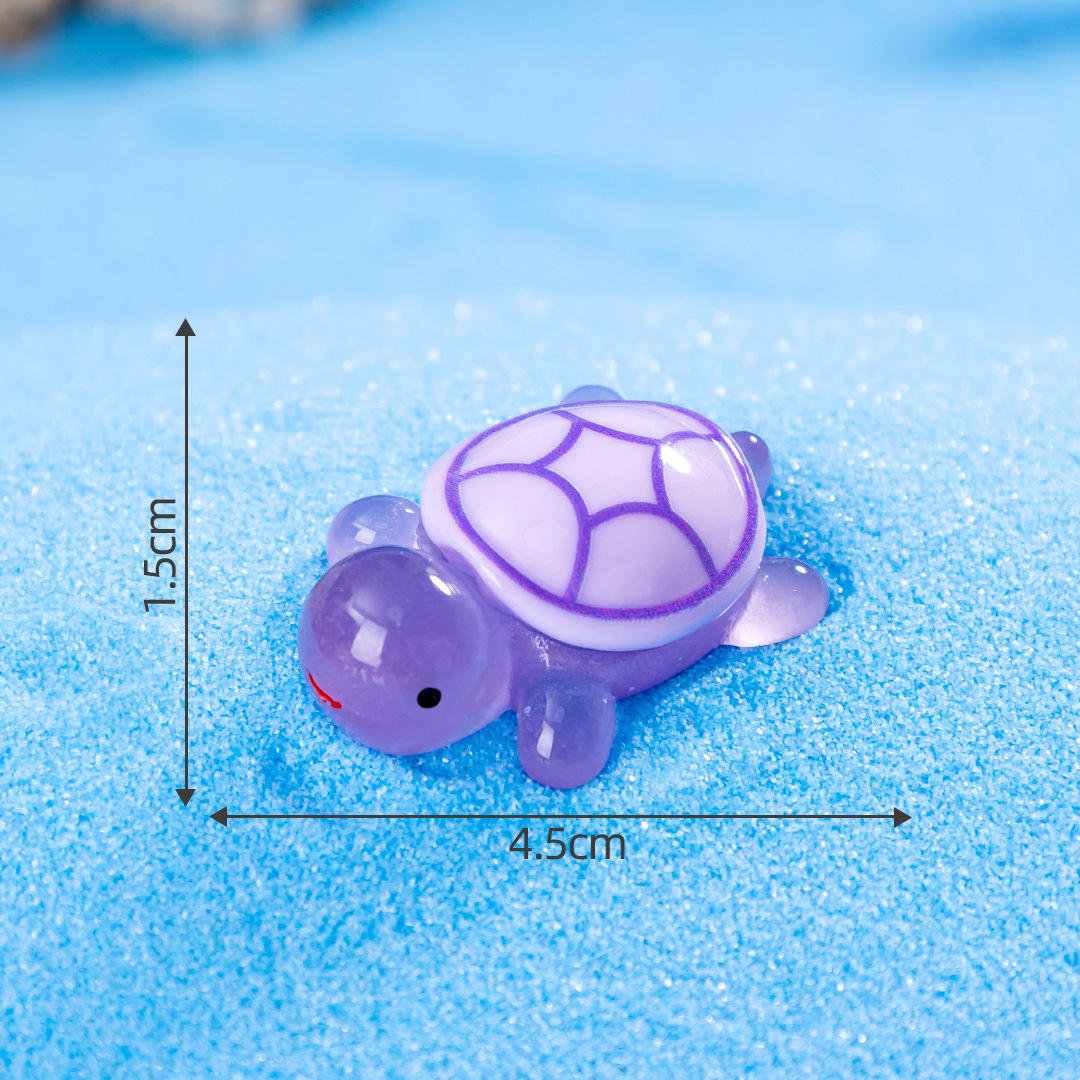 Grande tortue en résine mauve