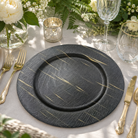 Assiettes de Présentation Plates en PP Personnalisables de Luxe 33cm (13 pouces) Légères Durables Réutilisables Lot de 50 pour Mariages Anniversaires Vaisselle Maison