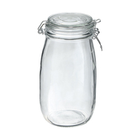 Pots de stockage en verre scellés en gros de différentes tailles avec couvercle à clip supérieur pivotant