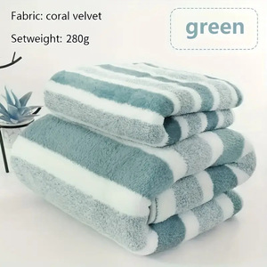 Striped Pattern <b>Towel</b> <b>Set</b> Soft Hand <b>Towel</b> Bath <b>Towel</b> Quick Drying Absorbent <b>Towels</b> <b>Set</b> for Bathroom High Quality <b>Towel</b> - Product Image 2